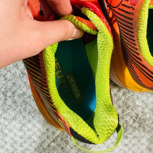 HOKA One One Mens Bondi 5 Orange/Green Sneakers Running Shoes 11 - Picture 7 of 9